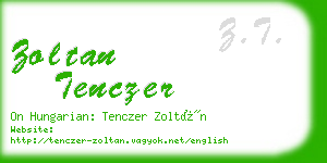 zoltan tenczer business card